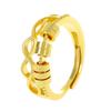 Women's Luxury Fashion Spinner Ring Featuring Rotating Beads for Anxiety Relief Adjustable Daily Wear Jewelry