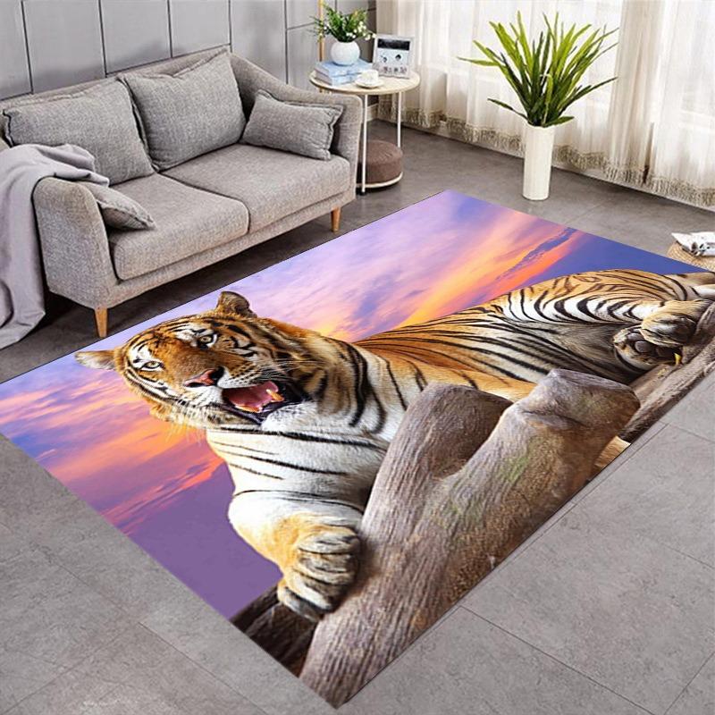 Creative Tiger Printing Large Area Rug Design Non-Slip Carpet for Living Room Bedroom Soft Floor Mat Home Decor Very Beautiful