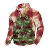 Men's Casual Quarter-Zip Stand Collar Sweatshirt with Christmas Print for Holiday Wear