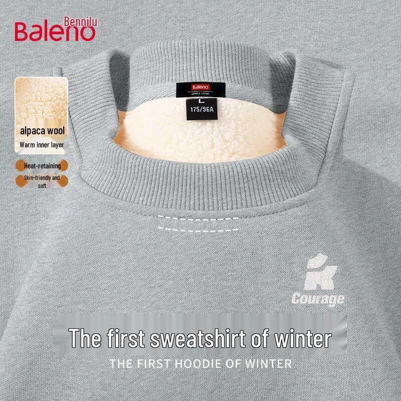 

Baleno Men s Loose Fit Fleece Lined Round Neck Sweatshirt 5XL