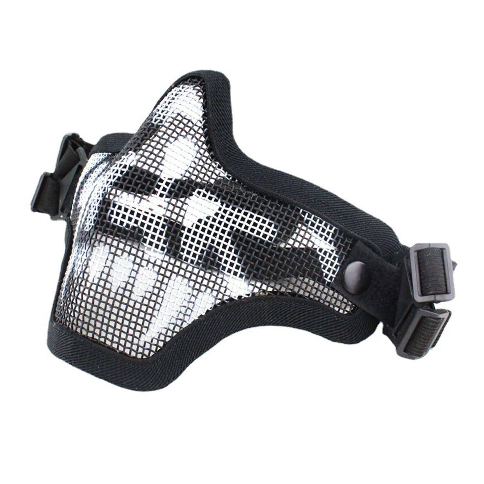 

Adjustable Adult Size Metal Mesh Mask Halloween Fans Protective Half Face