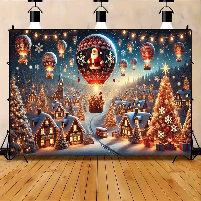 2D Christmas Winter Photo Backdrop Xmas Party Decor Cloth