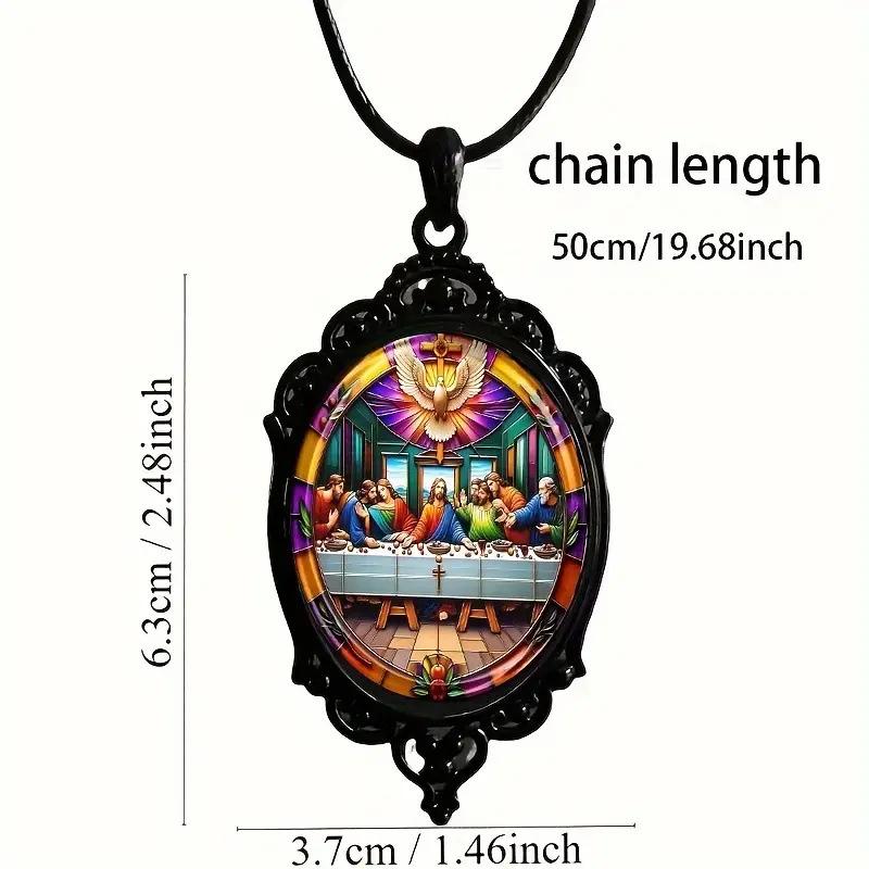 Pendant Elegant Black Frame Mosaic - Stylish and Romantic Gift Necklace