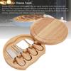 Käsebrett-Set Gummibaum-Platte Käsebrett-Set Charcuterie-Brett-Set mit 4 Stück Edelstahl-Schneidwerkzeugen