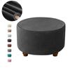 Velvet Round Ottoman Covers Elastic All-inclusive Footrest Covers Stretch Footstool Slipcovers Furniture Protector Living Room
