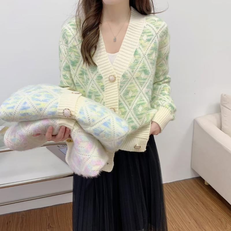 Gentle Velvet Niche V-neck Sweater for Women Cardigan Korean Loose Knitwear 2023 Spring and Autumn Long Sleeve Sweater Cardigan