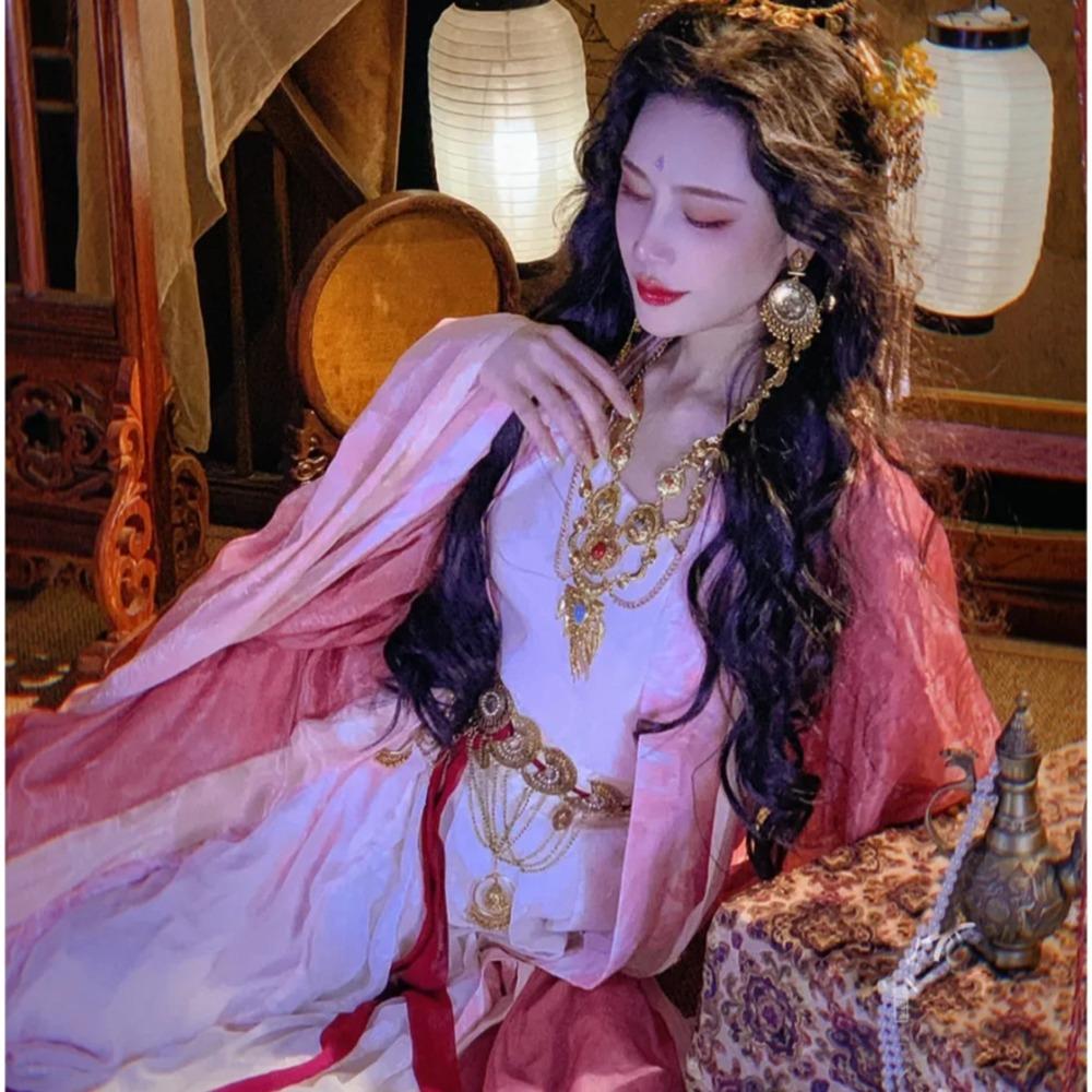 Färgglad Sten Etnisk Stil Halsband Geometriska Tröjkedjor Mode Tibetansk Metallhalsband Dam