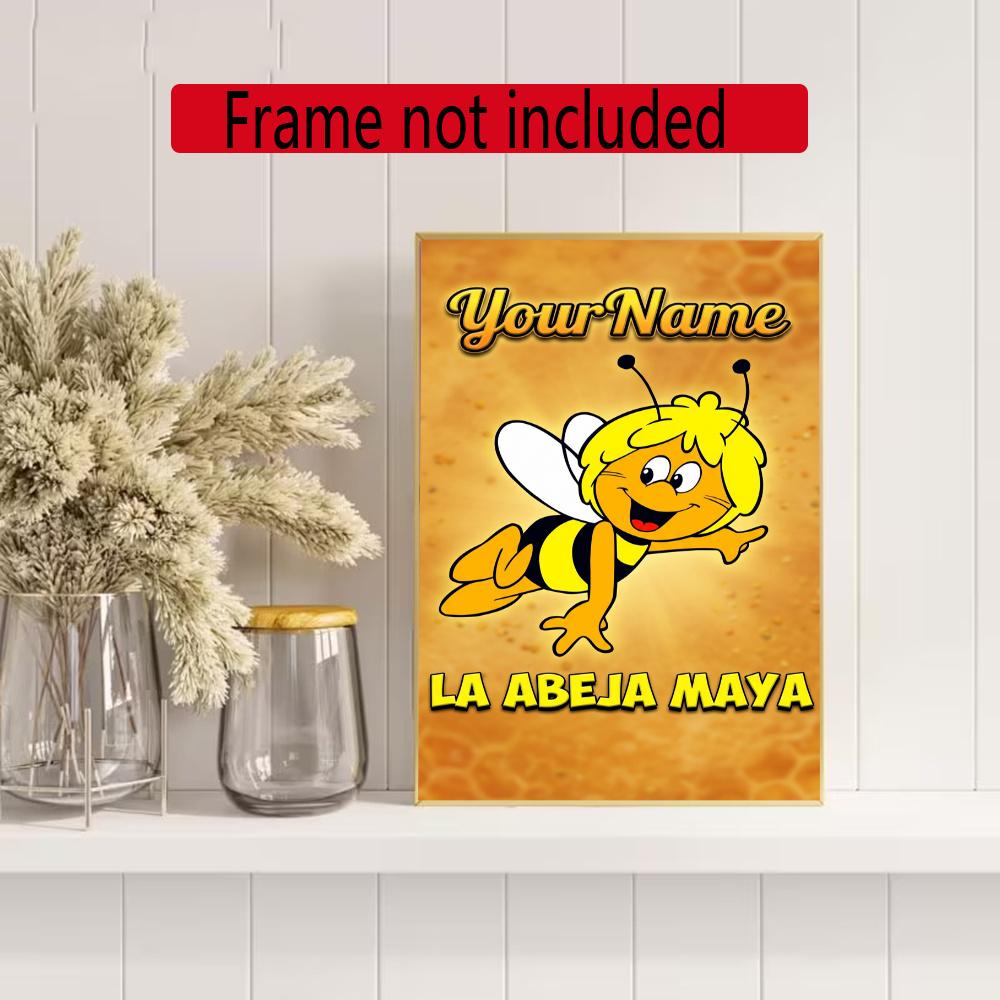 Biene Maja Customize Your Name Diamond Painting Round Diamond Diy Frameless Holiday Artwork Suitable For Home Office Wall Decoration