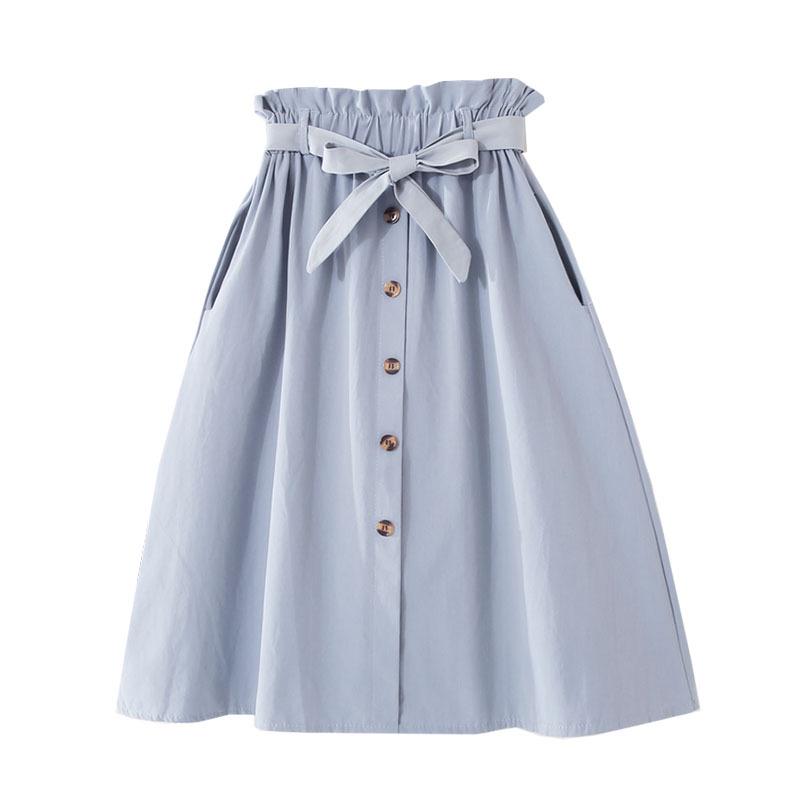 FiveFive Women High Waist Slim Skirt Body Con Stretch Casual Skirt