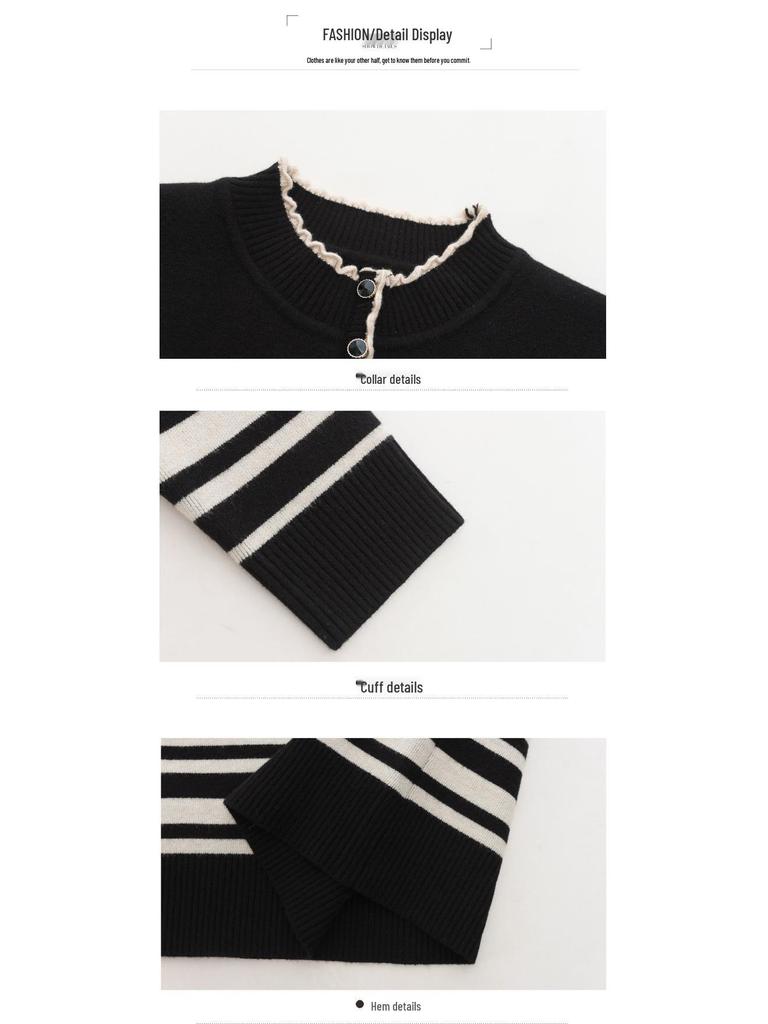 Mom's Winter 2024 Fleece-Lined Fashionable One-Piece Sweater for Middle-Aged & Elderly Women