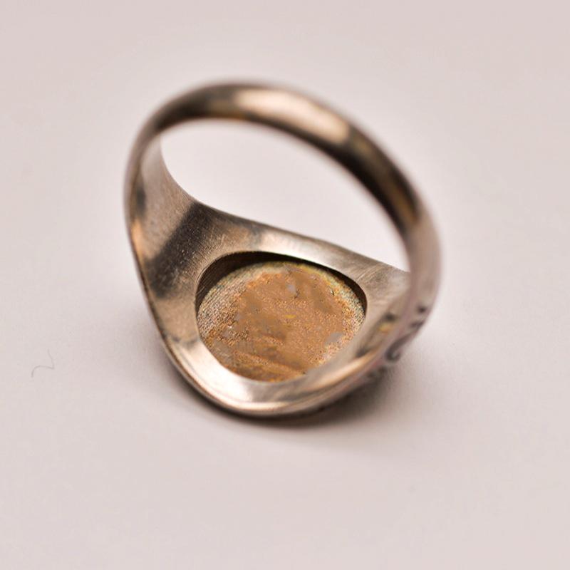 Golden Thunderbird Seal Tail Men's Retro Thai Silver Open Ring