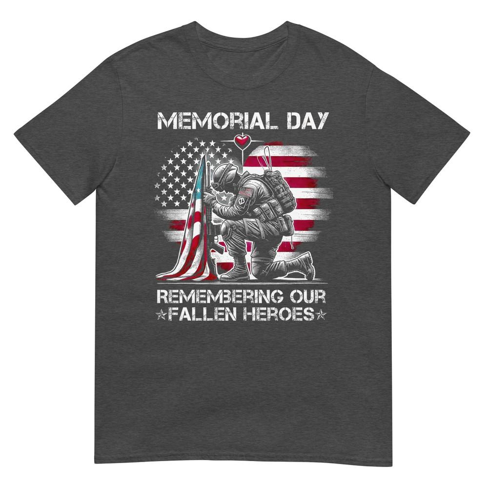 Memorial Day Remembering Our Fallen Heroes Patriotic Us Flag TShirt