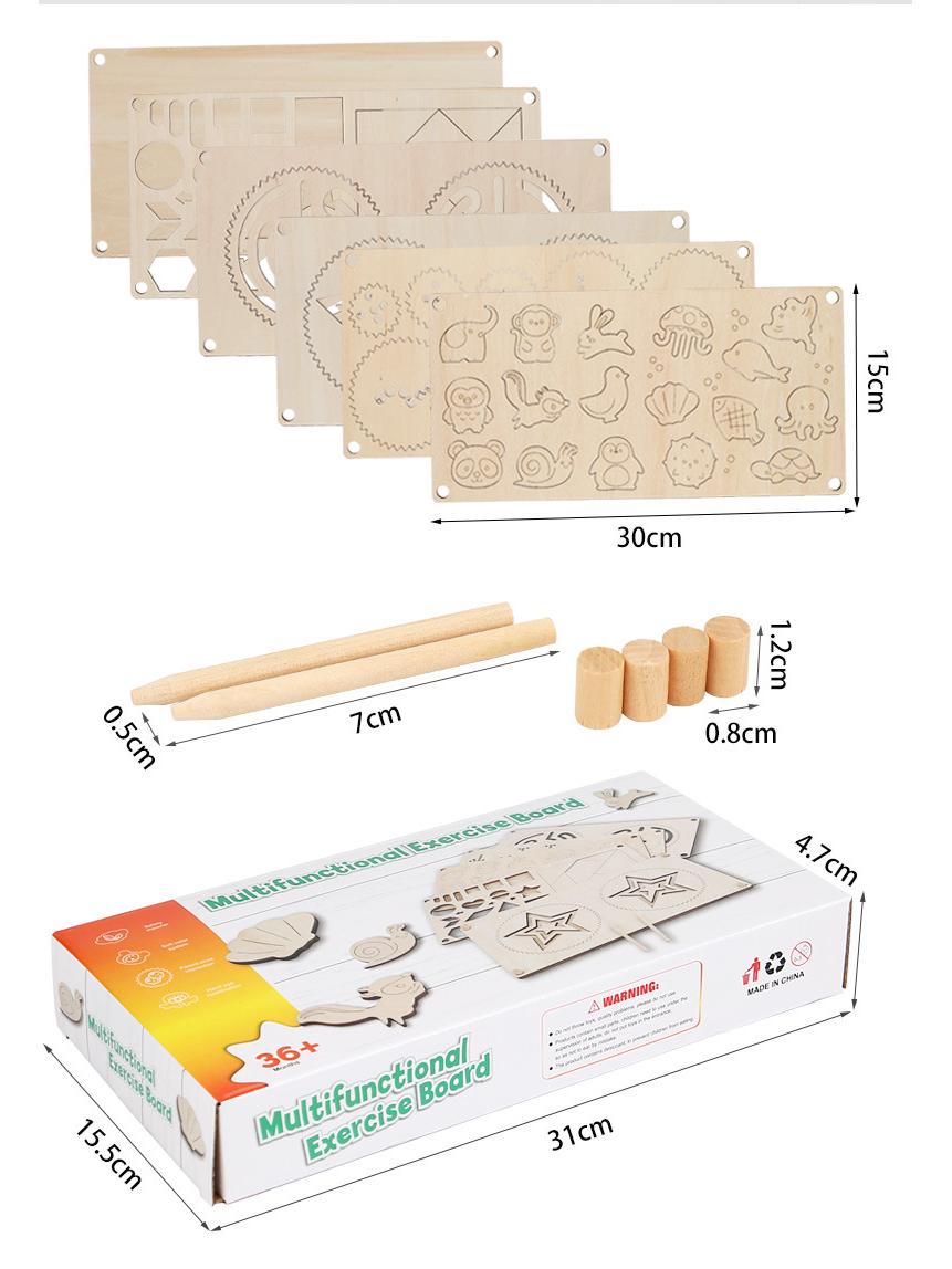 

Деревянная многофункциональная когнитивная доска для практики для малышей - игрушка для координации рук и глаз