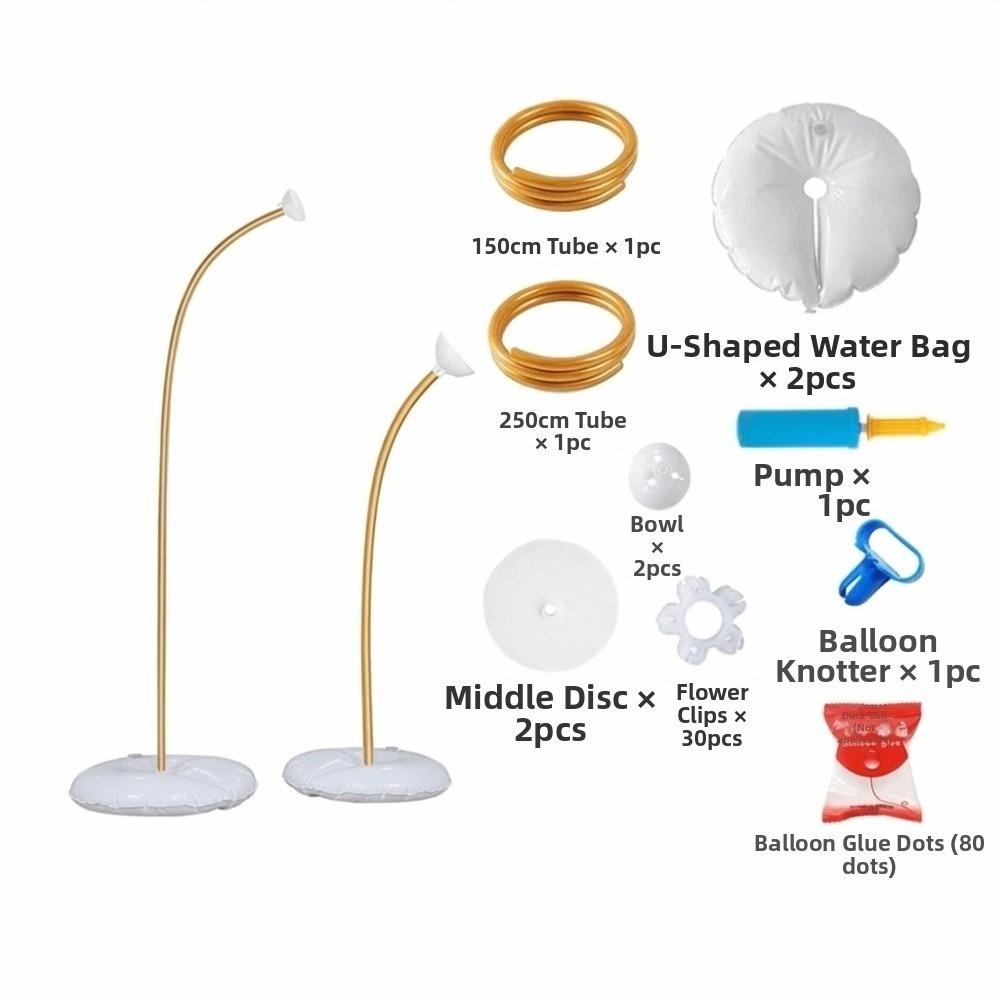 150cm/250cm DIY Balloon Arch Stand with Base&Air pump Reusable Half Arch Balloon Stand Freely Bendable Styling 10inch