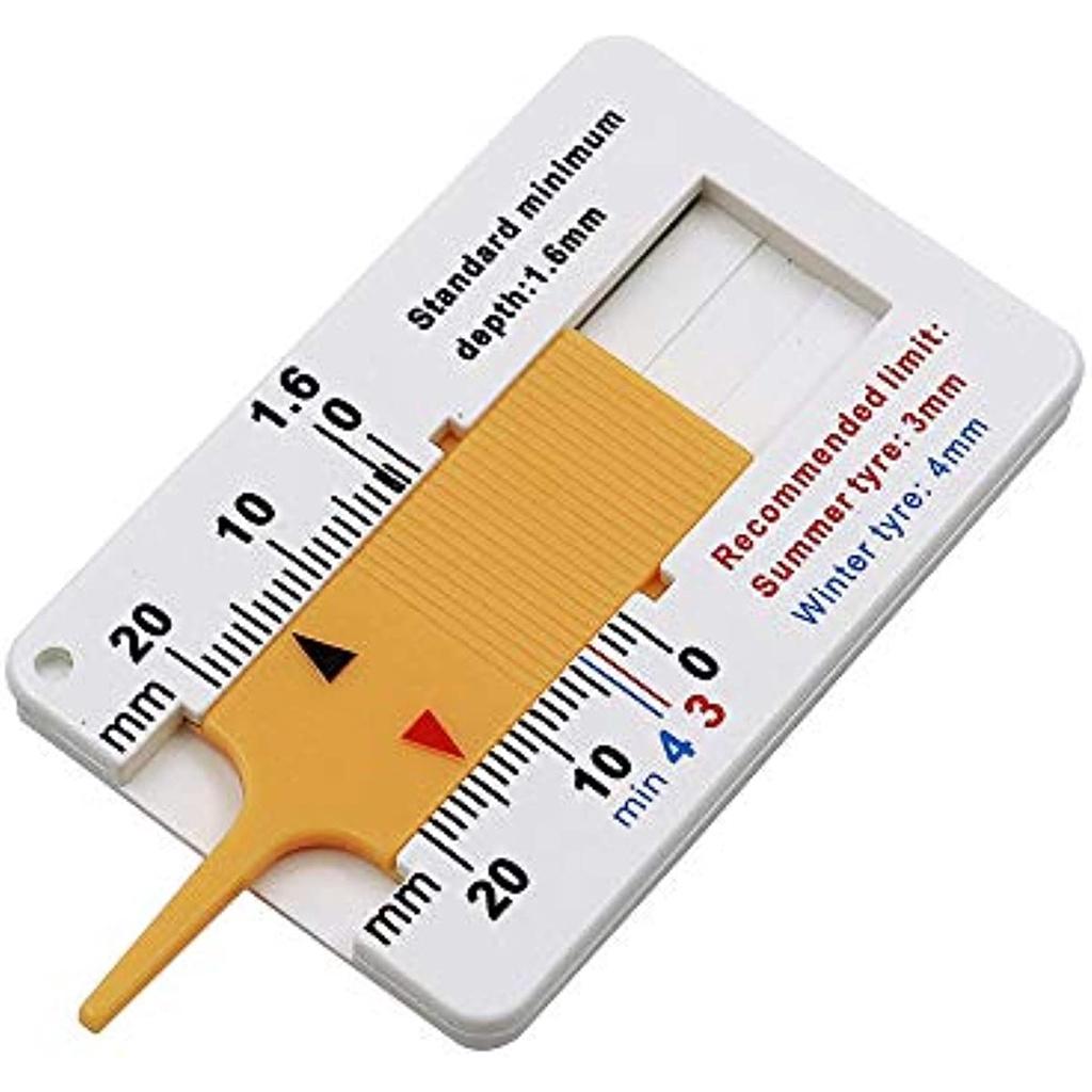 Tyre Tread Depth Gauge Plastic Tyre Tread Depth Gauge Tyre Tread Depth Gauge 0-20 Mm Depth Meter Vernier Depth Caliper Measure Tool Tyre Tread Depth
