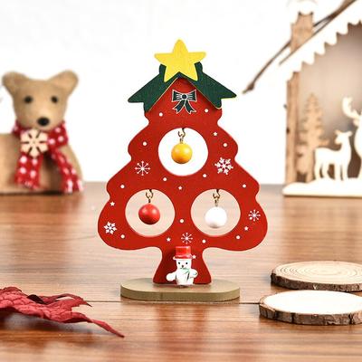1PC Creative DIY Wooden Christmas Tree Window Shop Mall Desktop Display Props Ornament Holiday Gifts Decoration Ornaments
