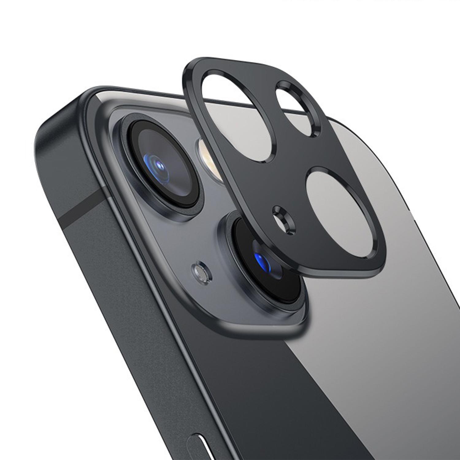 

Для iPhone 13/13 mini Полый протектор объектива Чехол-безель для камеры телефона из алюминиевого сплава Black