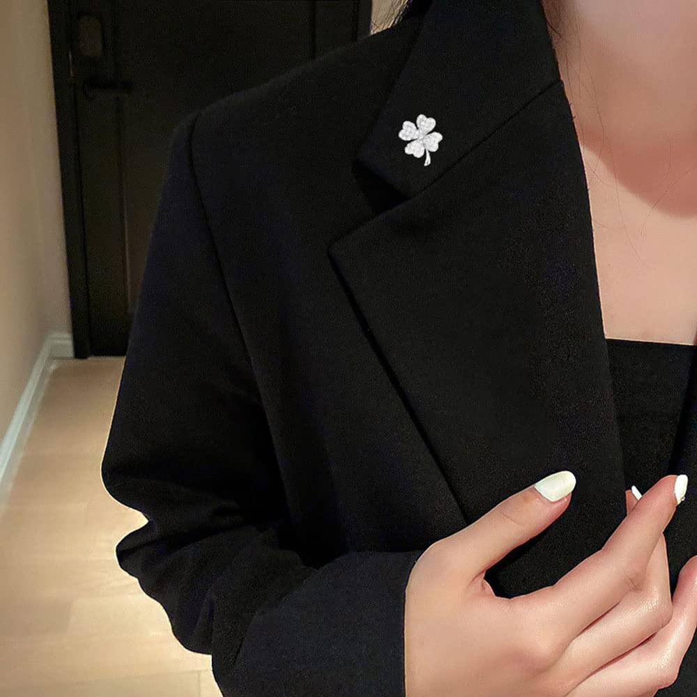 Ostory Sparkly Lapel Formal Pin Breast Pin Tack Tie Fashion Jewelry Brooch, Clover, Pin, Women's, Men's, Brooch, Pin, Brooch, Decoration, Badge, Pin,