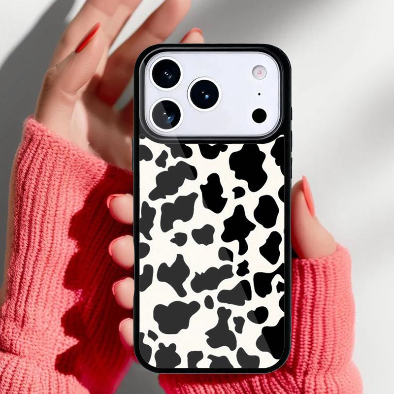 Spotted Cow Skin Print Slim Phone Case for iPhone 17 Air 16e 15 14 13 Pro Max Back Cover for 12 11 Pro Coque