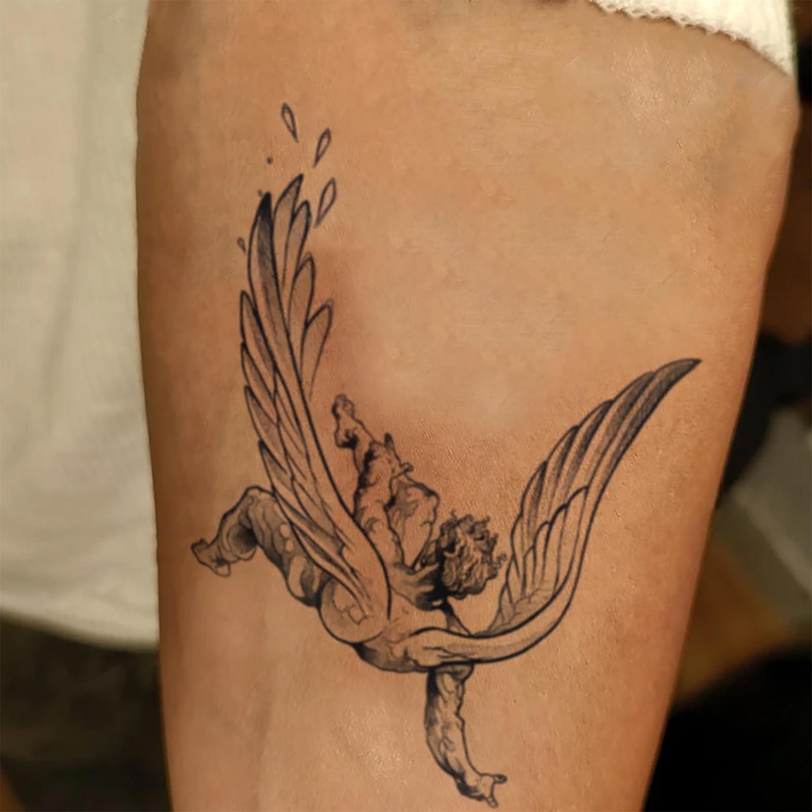 Glow Makeup Unisex Personalized Niche Angel Fallen Tattoo Sticker Waterproof Men And Women Lasting Tattoo Sticker