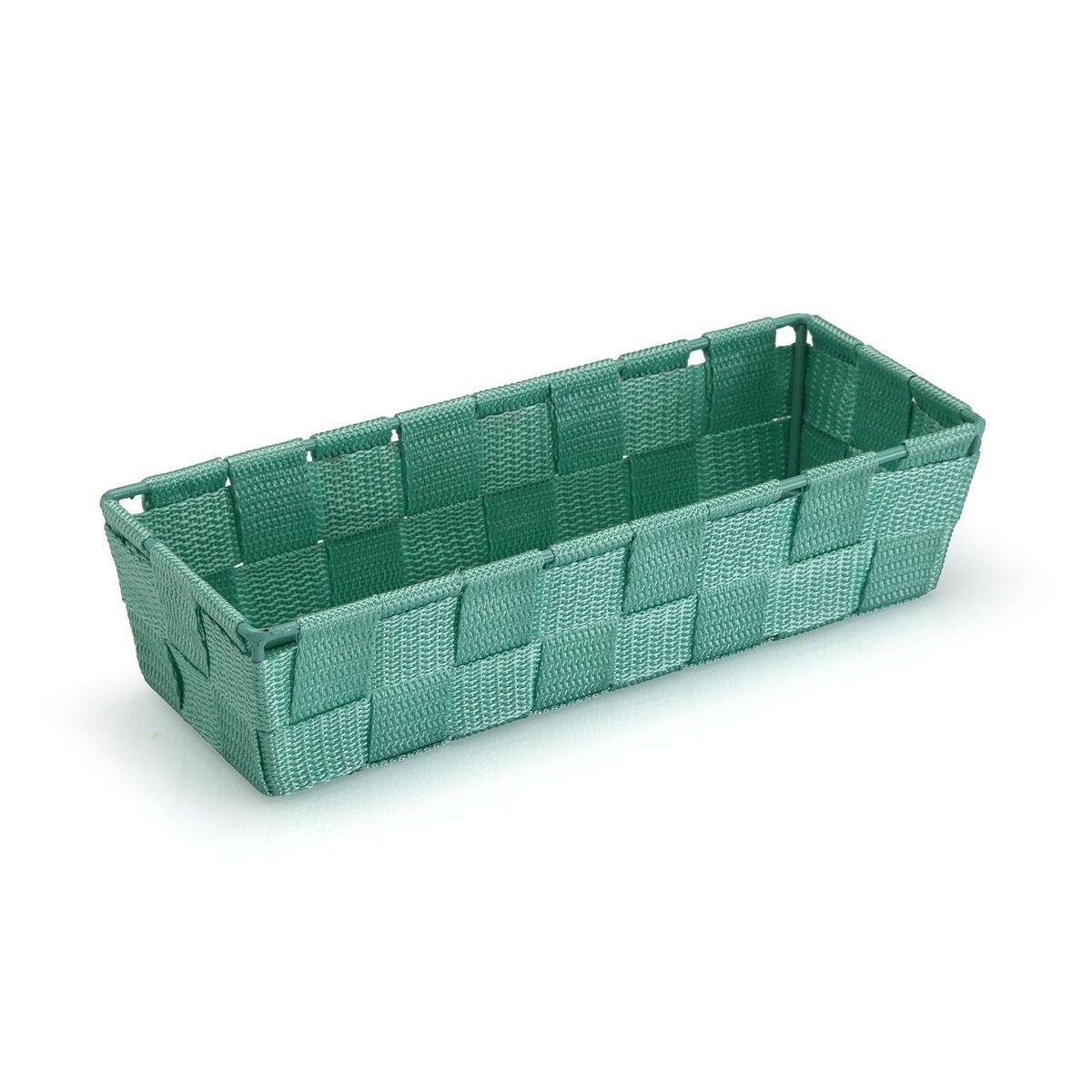 

Versa Basket Rectangular Turquoise Textile 10 x 6 x 25 cm