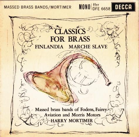 

7inch Record MASSED BRASS BANDS OF FODENS, FAIRE - Classics For Brass DFE6658 Decca 1960 UK Military Used