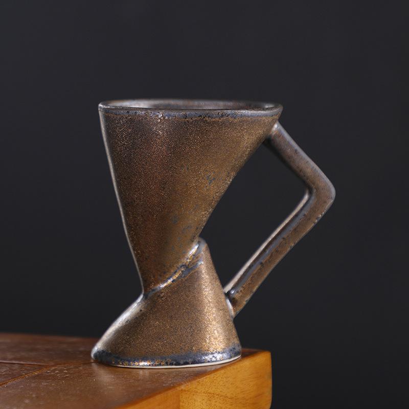 Design niche coffee cup vintage ceramic latte art concentrated straw vintage hanging ear latte afternoon tea cup 120ml