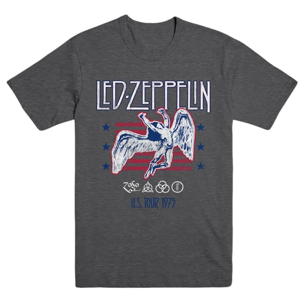 Rock Band Led Zeppelin T-Shirt Unisex und Damen Sommer Gothic Kleidung Mode Lässig Rundhals Kurzarm Top Streetwear