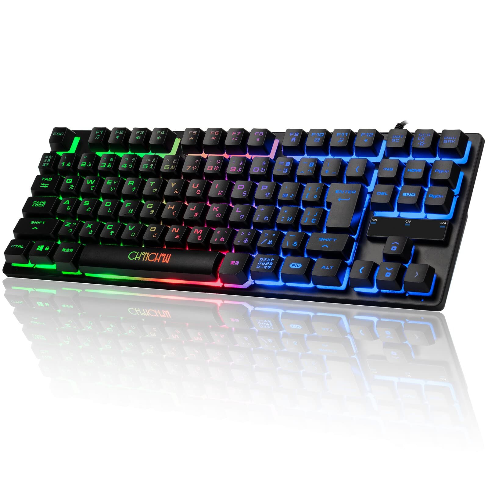 

CHONCHOW Gaming Japanese Compatible with Linear Tactile Keyboard with Million Color 19 108 Compatible with 403J Keyboard, Layout, Illuminated, PS4/PS5