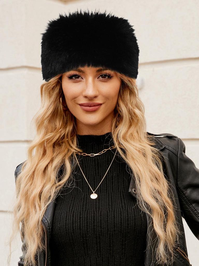 European Style Colorful Faux Fur Headband for Women - Warm, Stylish, and Fashionable