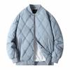 Winter Diamond Checker Brand Lamb Wool Warm Cotton-padded Jacket Men Harbor Style Casual Baseball Collar Jacket