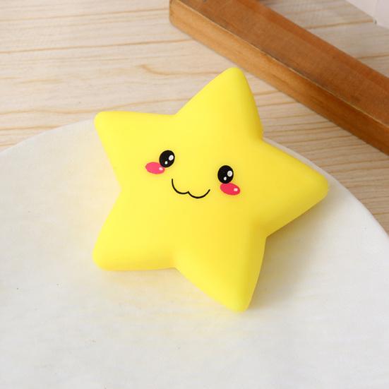 Cartoon Expression Star Squeeze Toy Slow Rebound Flour Filling Smiling Star Fidget Toy Stretchy Soft Stress Ball Sensory Toy
