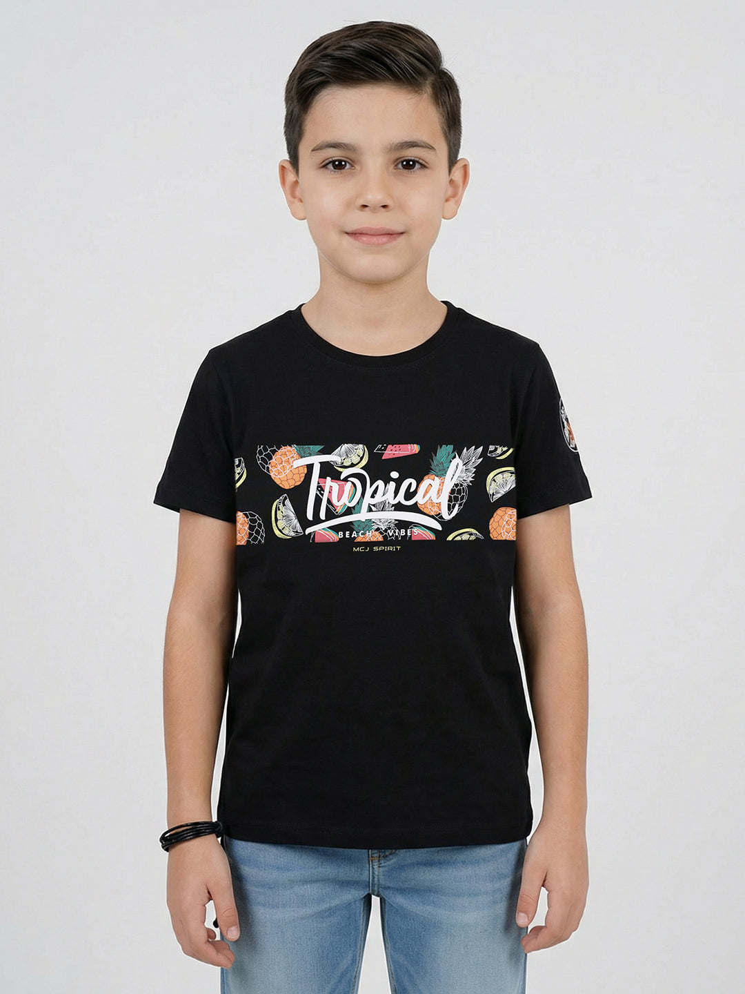 Monte Carlo Boy Regular Fit Black Tshirt 4-5 Years чёрный