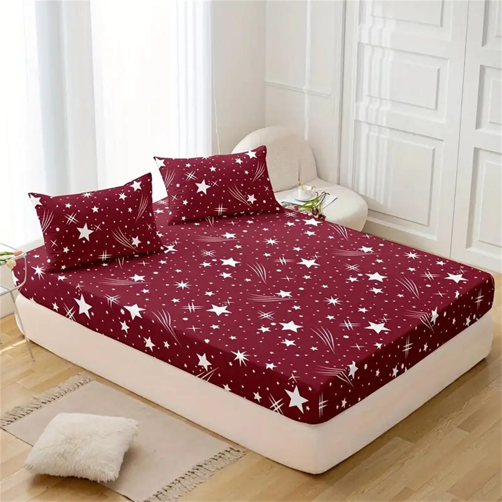 Starry Night Fitted Sheet Set - Soft Microfiber, Deep Pockets, All-Around Elastic, Breathable, Hypoallergenic, and Wrinkle