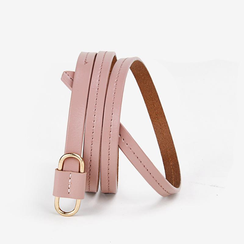 Women's Soft Leather Belt Cowhide Belt Genuine Leather Thin Belt Without Punching Leather