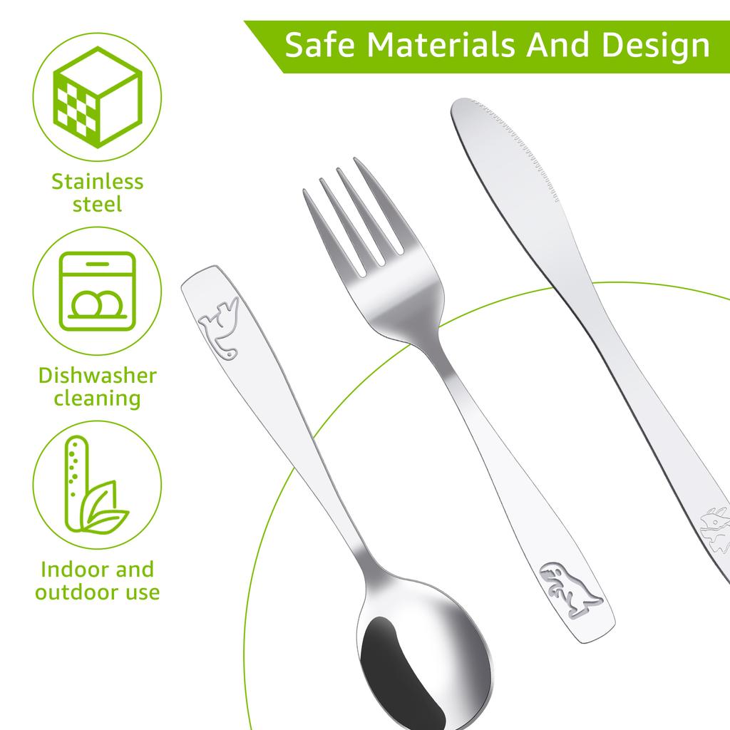 Kids Silverware Tableware Set Food Training Spoon Dessert Spoon for Children Feeding Spoon Fork Gadgets Children's Cutlery