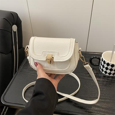 Underarm Bag New Fashion Women's Bag Shoulder Bag Retro Texture Lock Saddle Bag Lychee Pattern Messenger Bag