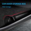 4PCS Car Door Side Storage Box Slot Tray For Tesla Model Y 20-24 Front Rear TPE Door Handle Storage Organizer Black New
