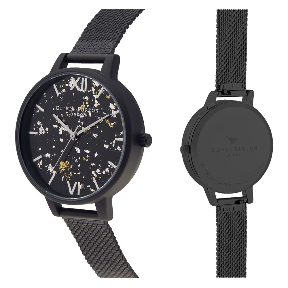 Watch Celestial 34mm Face Matte Black Mesh Belt OB16GD16 [Olivia Burton] Women's [Item]