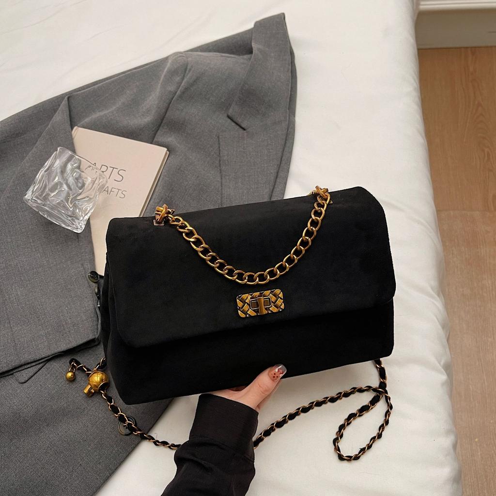 New simple chain messenger bag women's fashion trend shoulder bag foreign style autumn and winter leopard print small square bag