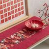 Vintage TableCloth Cotton Linen Table Cover New Year Red Chinese Style Table Runner  Table Decor