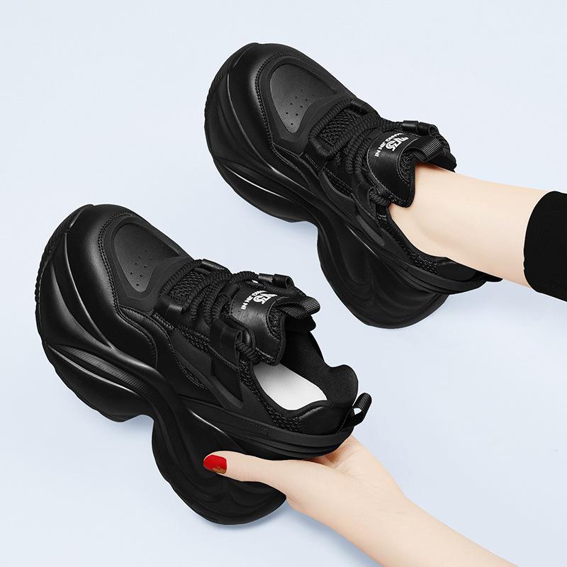 Thick soled dad shoes 2026 new model with increased height for women  versatile and casual women's single shoes