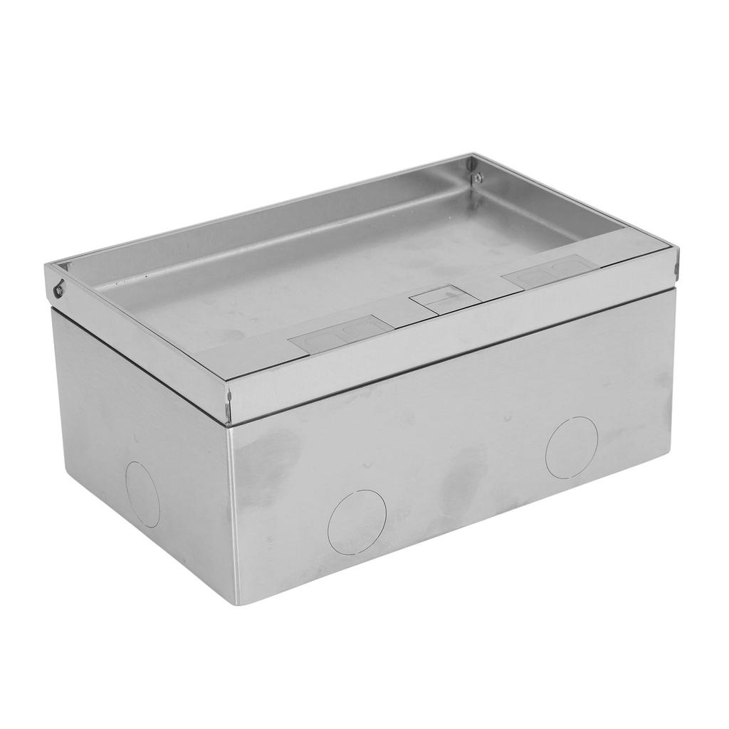 Recessed Floor Outlet Box Waterproof Stainless Steel Flat Socket Kit 4KW with 2  Standard 2 USB