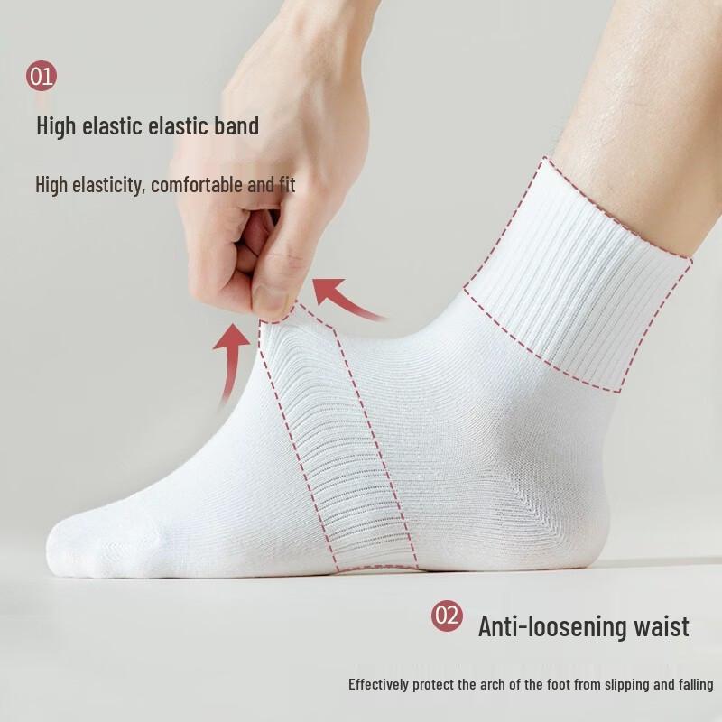 NiQing Men's Cotton Breathable Socks, 4 Pairs