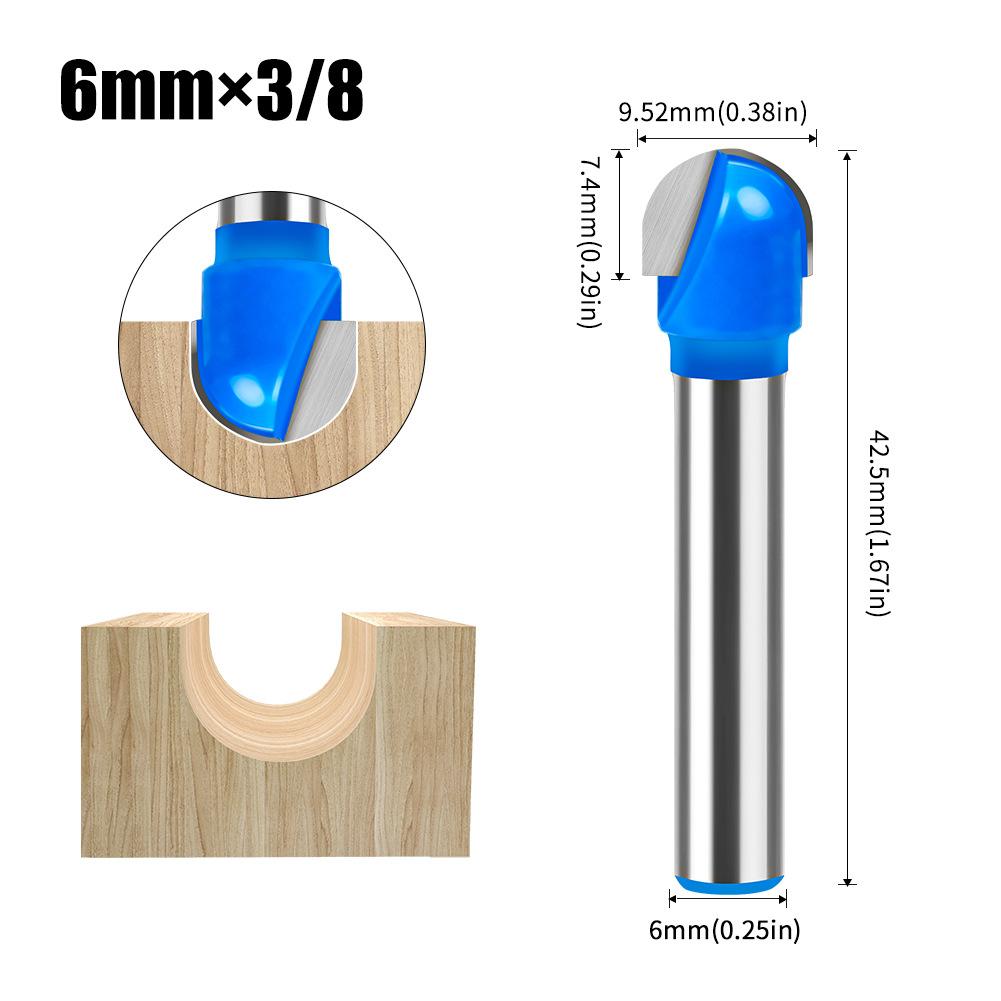 6 Handle 12 Handle Slotting Knife Bottom Digging Knife Woodworking Round Bottom Knife, Engraving Machine, Trimming Machine Knife Head Round Bottom