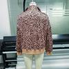 Womens Oversized Stand Collar Leopard Print Hoodless Sweatshirt Loose Fit 2025 Casual Long Sleeve Top