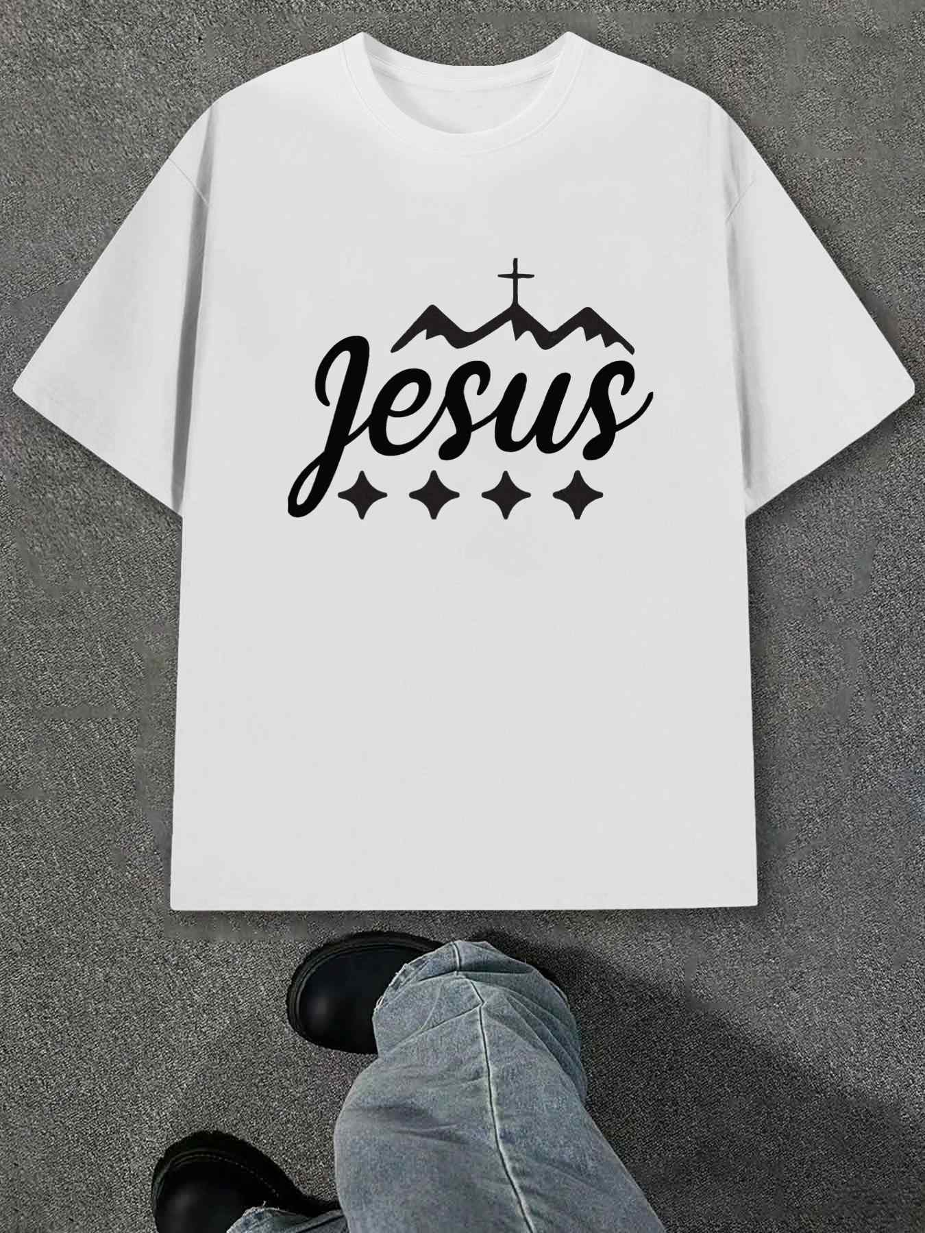 Men s T-Shirt Y2K Cross and Mountains White 2XL