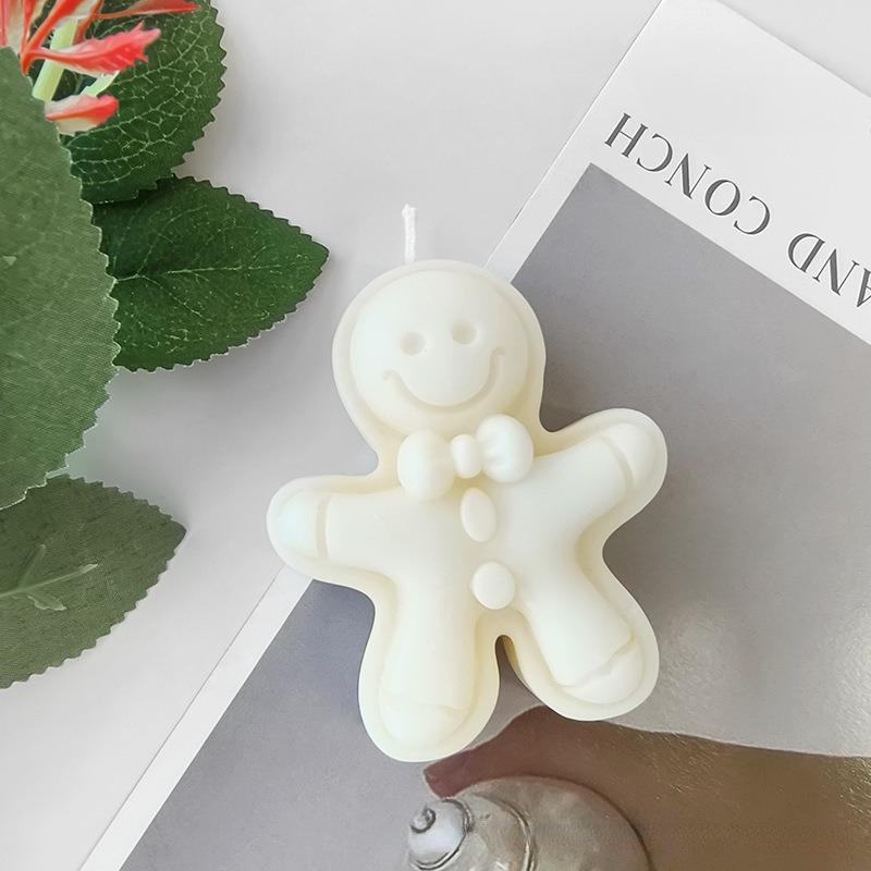 Christmas Gingerbread Man Candle Mold, Suitable for Christmas, DIY Handmade, Soap, Resin, Cement Silicone Molds, Holiday Gifts