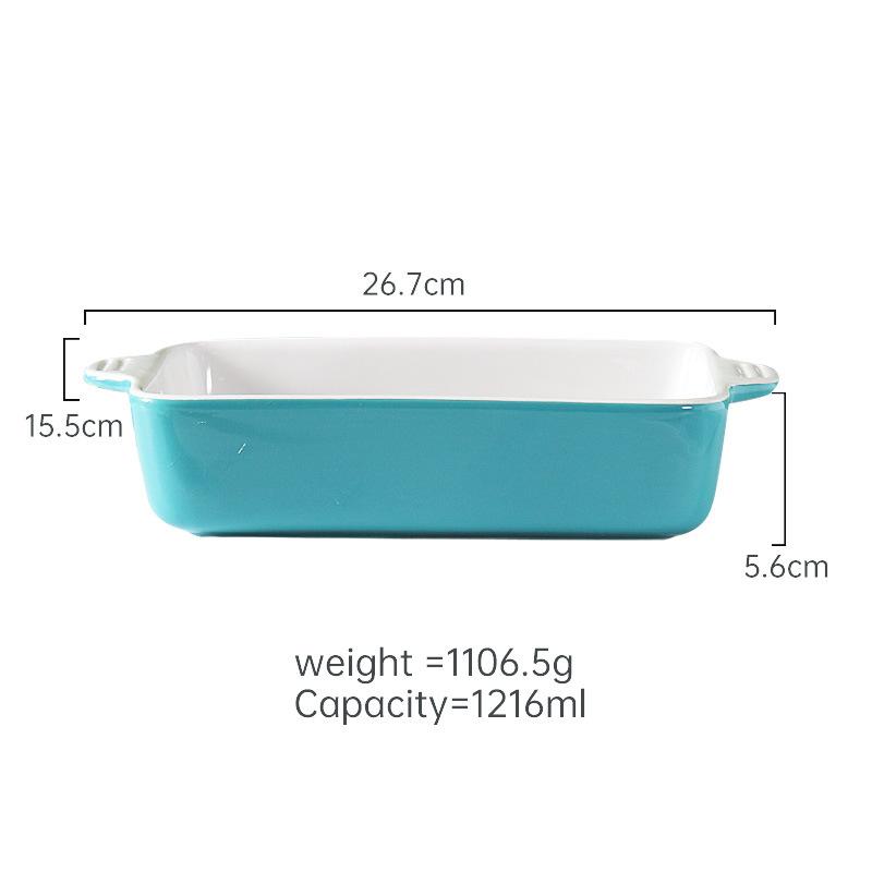 Ceramic baking tray two-ear baked rice roast oven Microwave special plate Dish Dish Home Korean ramen bowl