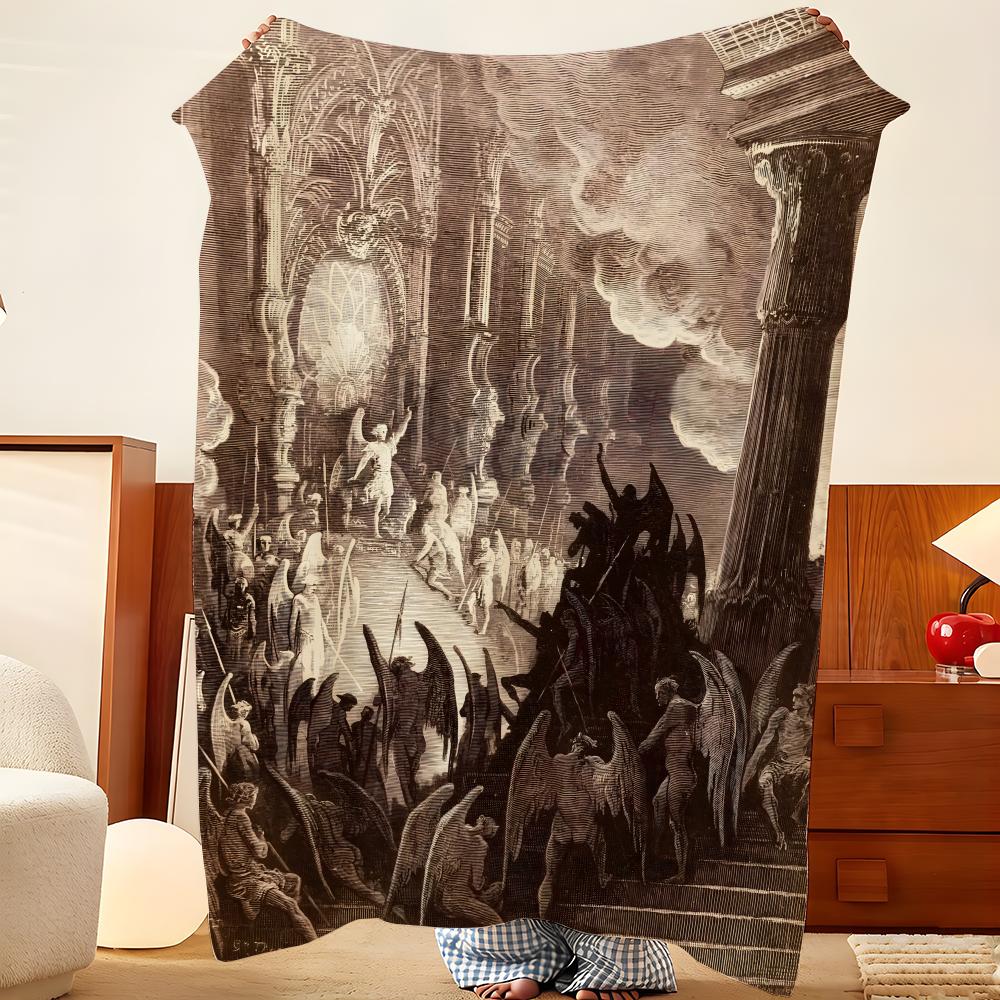 Artist G-Gustave D-Dore Throw Flannel Throw Blanket, Lightweight Cozy, Durable Washable cute Cool